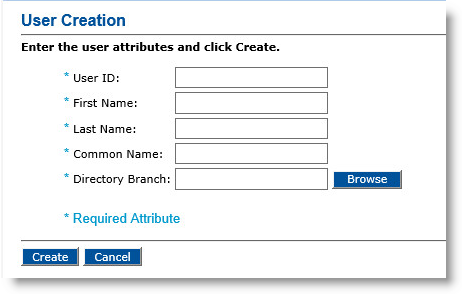 User Creation dialog box with various fields to complete